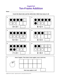 Ten-Frame Addition worksheet preview