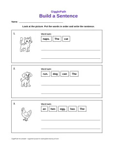 Build a Sentence worksheet preview