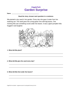 Garden Surprise worksheet preview