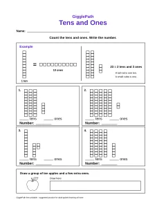Tens and Ones worksheet preview