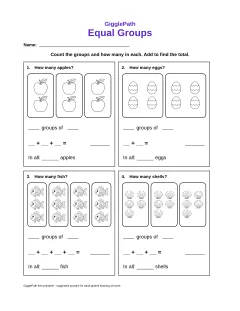 Equal Groups worksheet preview