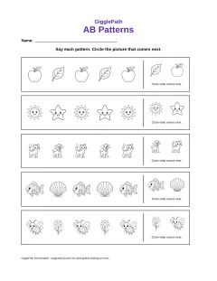 AB Patterns worksheet preview