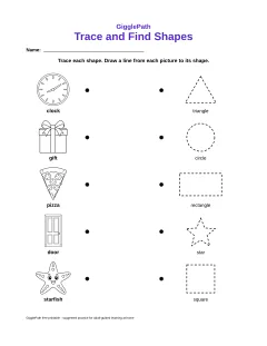 Trace and Find Shapes worksheet preview